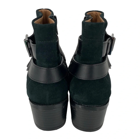 Vionic Mana Ankle Boots Womens 6 GREEN Suede Comfort Orthopedic Buckle Full Zip - Picture 5 of 12